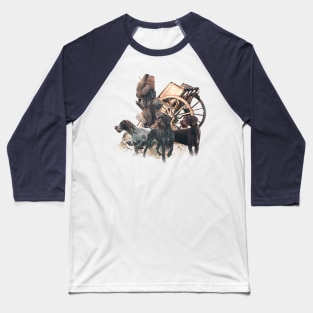 German Wirehaired Pointer hunting pheasant Baseball T-Shirt